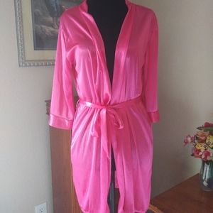 NWOT Hot Pink Women's silk robe with tie size Smal